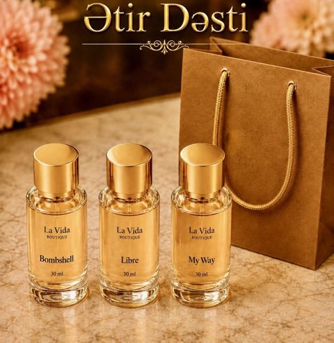 No Brand ətir dəsti qadınlar üçün (ətir suyu Bombshell/Libre/My Way 30 ml x 3 əd) — Bakı