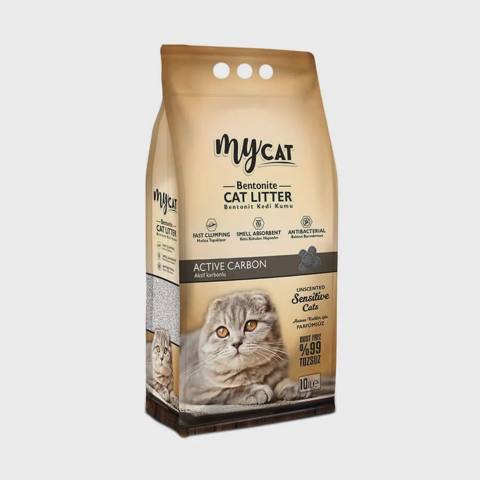 My Cat aktivləşdirilmiş karbonlu pişik qumu, 10 l — კატები