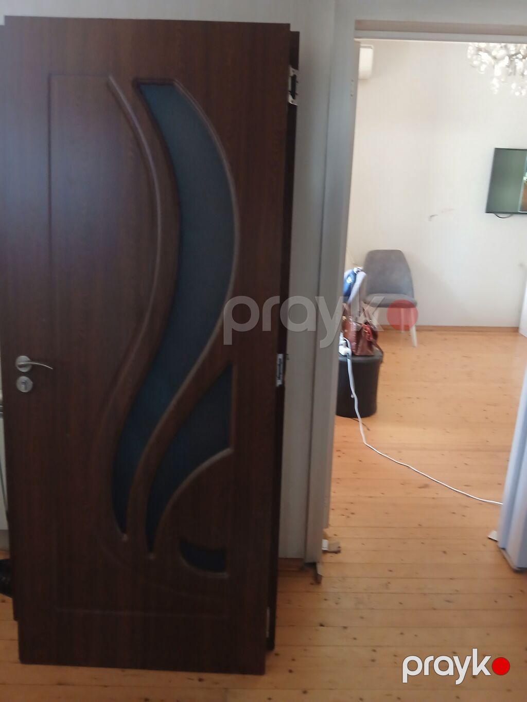 MDF otaq qapısı – şüşə dekorlu - Material: MDF-lam (oduncaq — Pəncərələr, qapılar, balkonlar, Bakı (2)