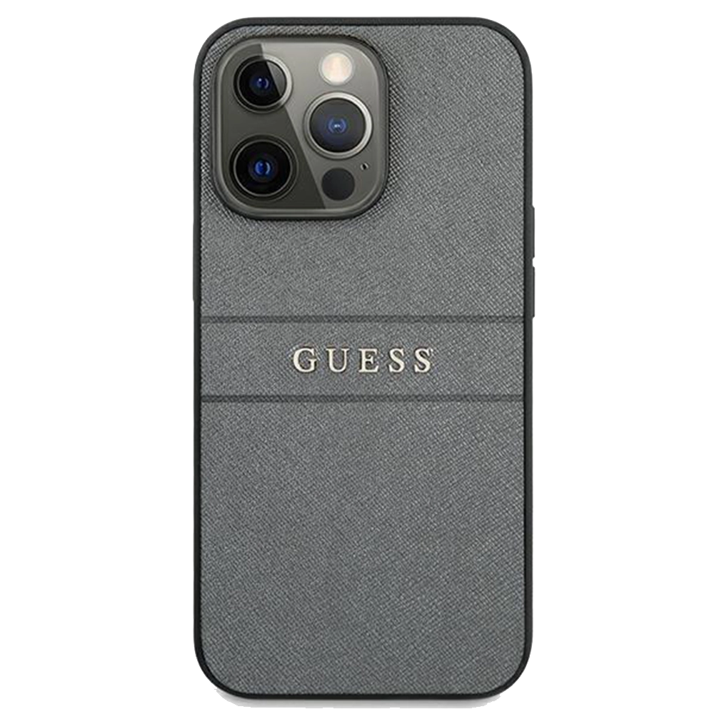 Guess iPhone 13 Pro / 13 6,1" Saffiano Strap GUHCP13LPSASBGR Silver — Mallar, Bakı (2)