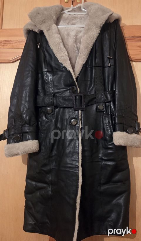 Qadın üçün natural dəri dublenka qara miniparıltılı natural dəri — Bakı