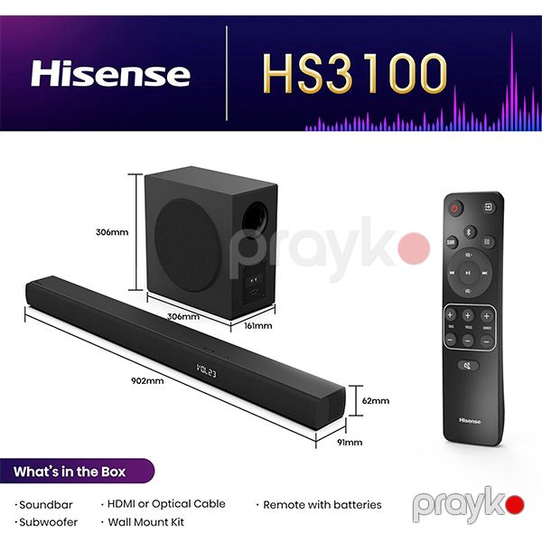 Soundbar Hisense HS3100 Black — Mallar, Bakı (3)