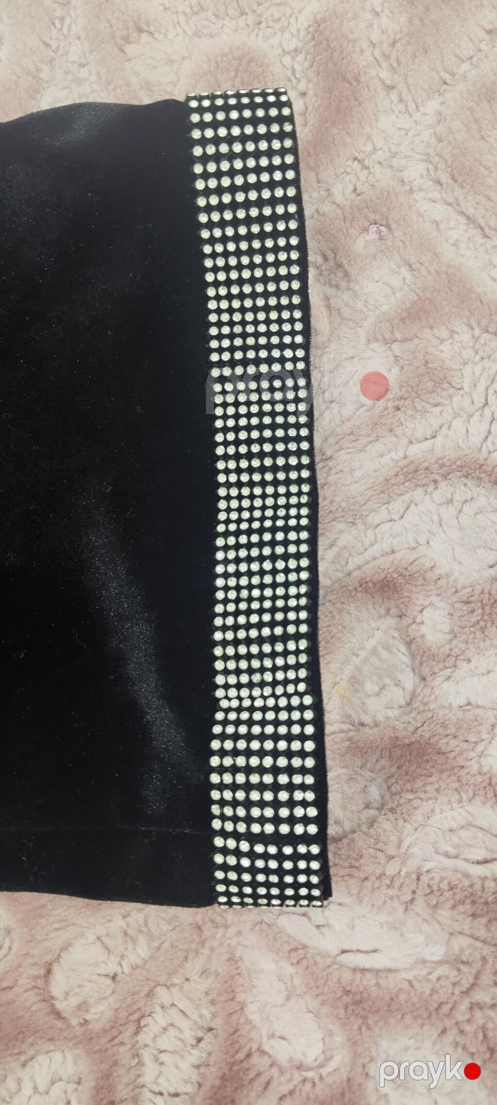 Qara məxməri bluz - Material: Yumşaq, parlaq effektli məxmər/parça — Köynək, Saray (4)