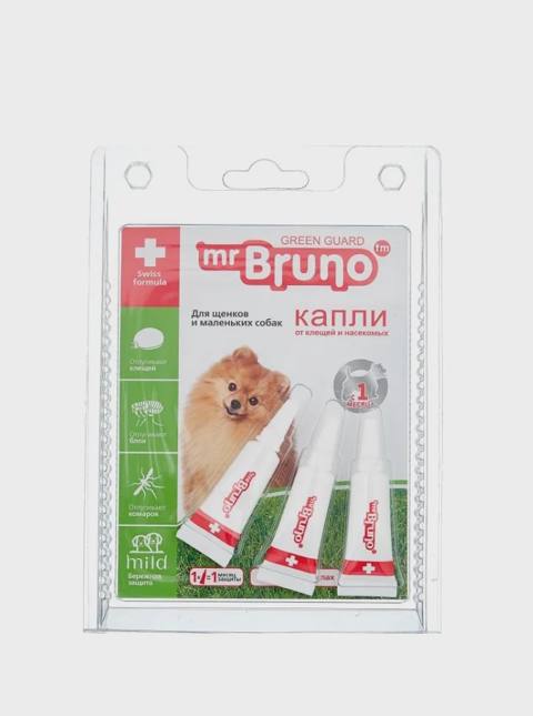 Mr.Bruno, bala itlər və kiçik itlər üçün gənə və həşəratlara qarşı damcı, 1 pipet — Cats
