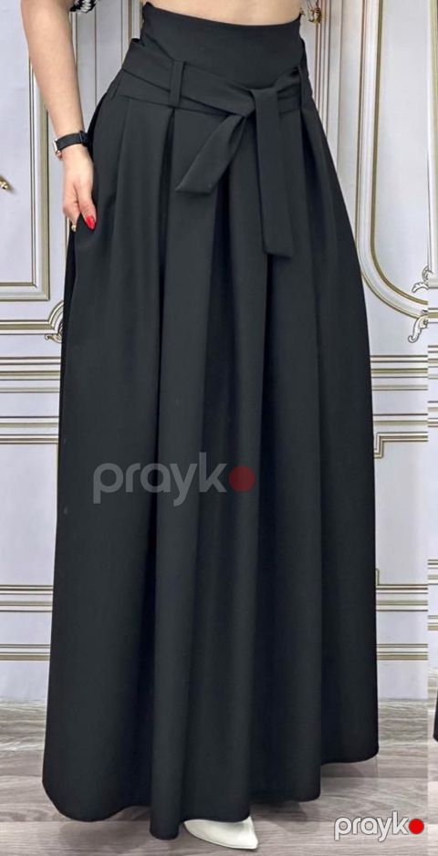 Qadınlar üçün enli ətək 2301929, qara, parça, ölçü 50 — Bakı