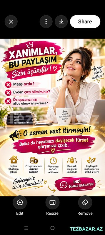 Xanımlar üçün iş fürsəti — Bakı