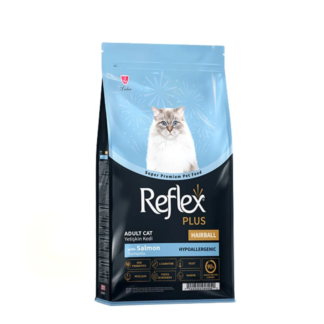 Reflex Plus Hairball & Indoor, pişiklərdə tük yumaqlarının çıxarılması üçün tam quru yem, qızılbalıqla (çəki ilə) — Bakı