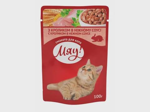 Myau, zərif sousda dovşan ilə, 85 q — Pişiklər