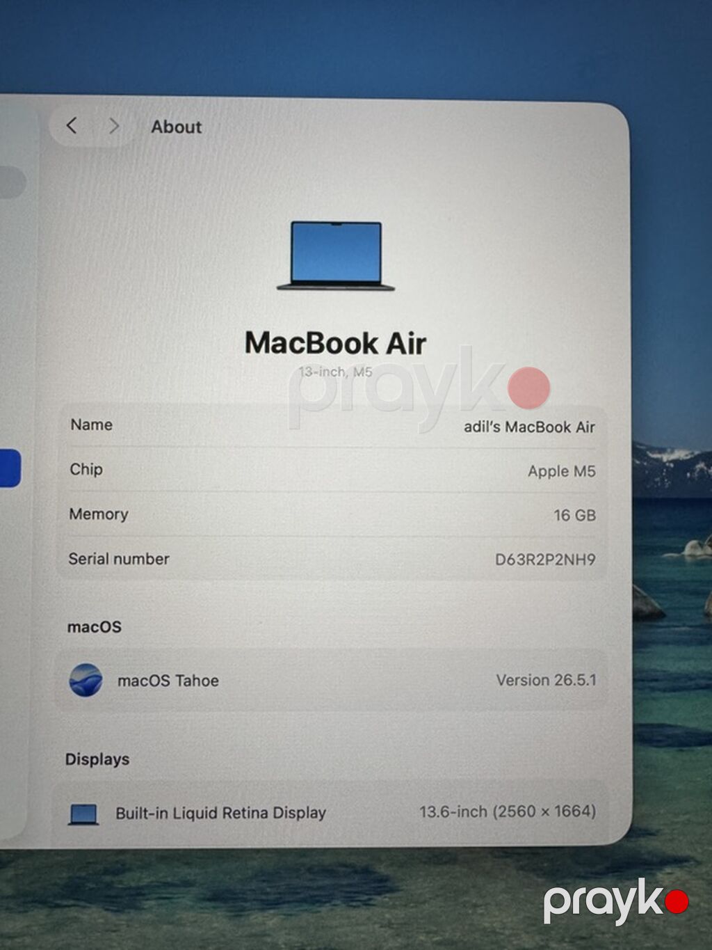 Apple MacBook Air 13" (M5) – Midnight rəng Texniki xüsusiyyətlər — Apple Macbook, Bakı (3)