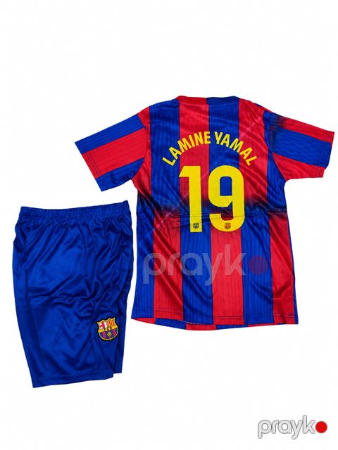 Uşaq futbol dəsti Lamine Yamal 19, göy/qırmızı, polyester, ölçü 6 yaş — Bakı