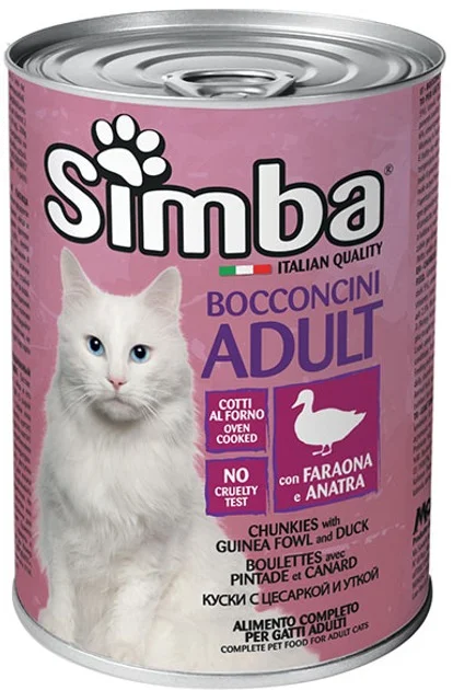 Simba Yetkin Pişik Çubuqları Qvineya Toyuğu ilə Yaş Pişik Yemi, Qvineya Toyuğu və Ördək ilə, 415 q — Bakı