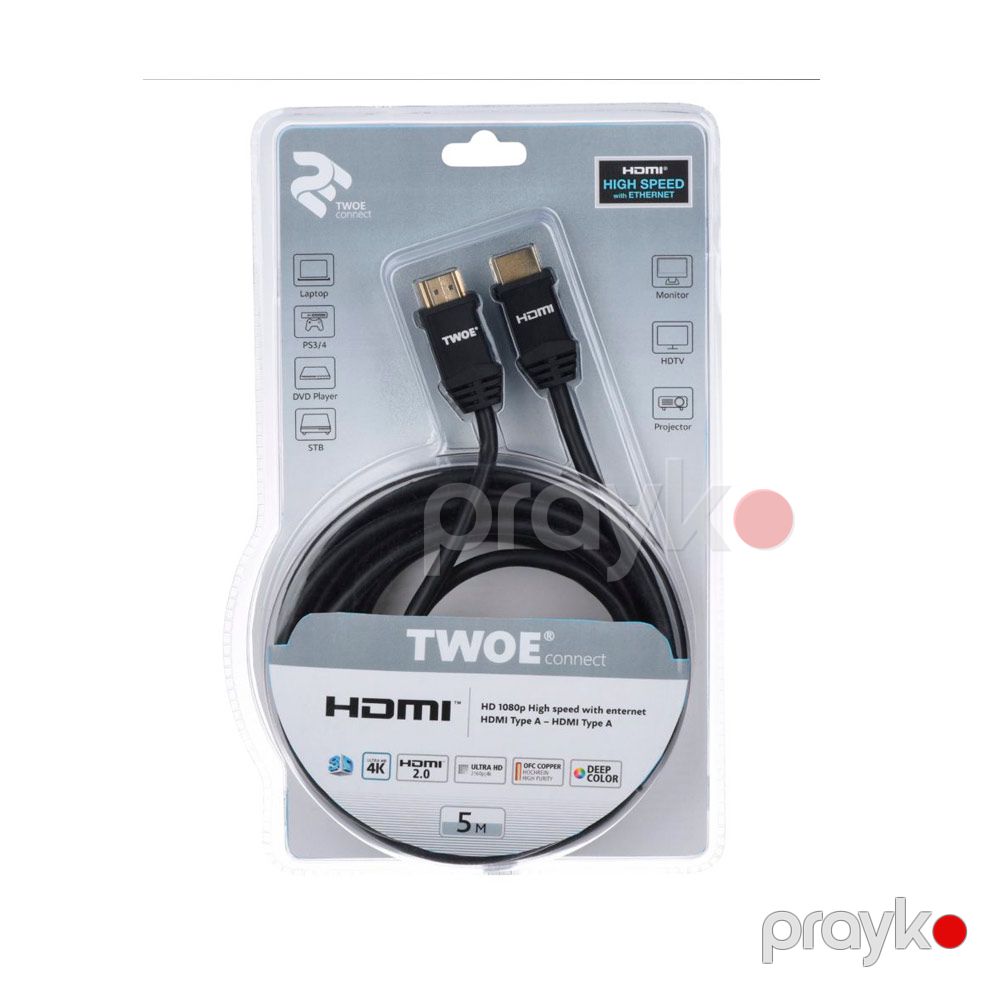 Kabel 2Е HDMI 2.0 (AM/AM)/High Speed/Alumium/5m/black — Smartfon üçün kabelləri və keçidçilər, Bakı (2)