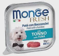 Monge Fresh, itlər üçün ton balıqlı paştetdə zərif tikələr, super premium keyfiyyət, 100 q — Товары для животных