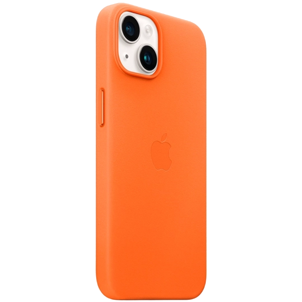 Apple Leather Case MagSafe iPhone 14 (MPP53) Orange — Mallar, Bakı (2)