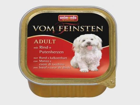 Vom Feinsten adult, konserv, mal əti və hinduşka ürəyi ilə, 150 q — Heyvan malları