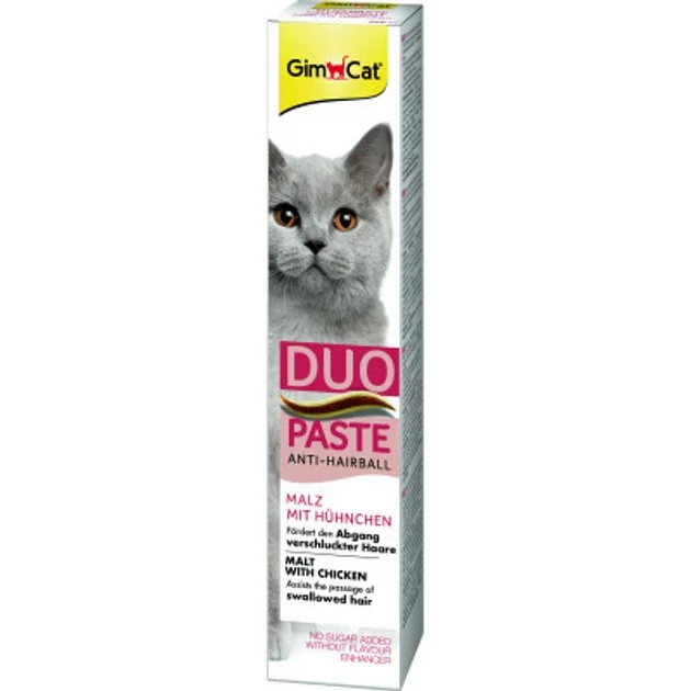 GimCat Duo Pastası Toyuqlu Tük Topalarına Qarşı Malt, 50 q — Zoo.az — Cats