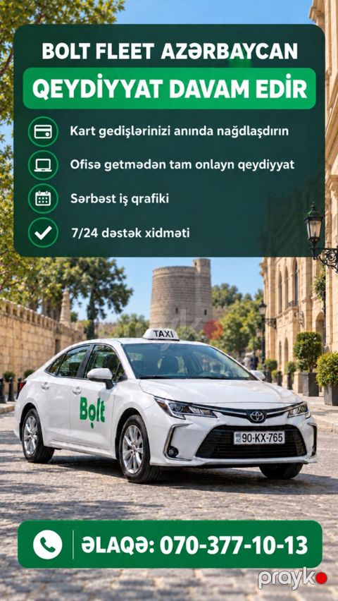 Taksi sürücüsü tələb olunur, Şəxsi nəqliyyat vasitəsi ilə, 1 ildən az təcrübə — Bakı