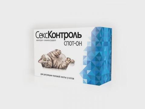 Seks Kontrol, erkək pişiklərdə cinsi qızğınlığı tənzimləmək üçün damcılar, 3 ml — Cats