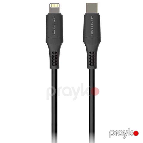 Powerology PVC Type-C to Lightning Cable 1.2M - P12CLV2BK Black — Bakı