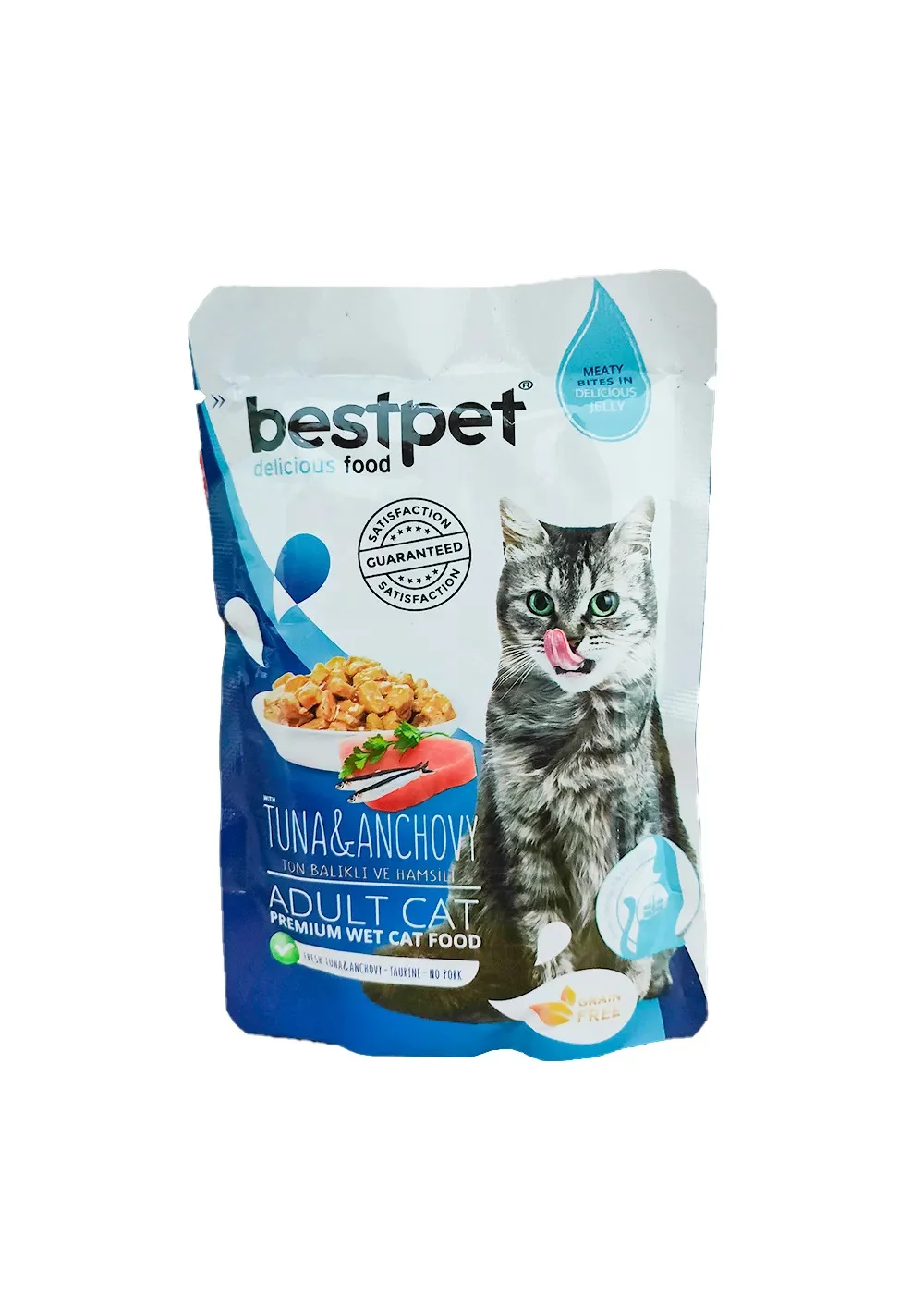 Bestpet Tuna və Ançous yaş yemi yetkin pişiklər üçün tuna və ançous ilə, 85 q — Zoo.az — Pişiklər