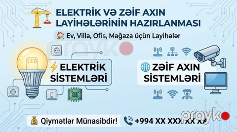 Elektrik və zəif axın layihələrinin hazırlanması — Bakı