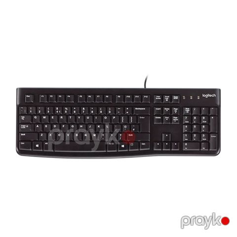 Logıtech Corded Keyboard K120 - Russian layout - Black Black — Bakı