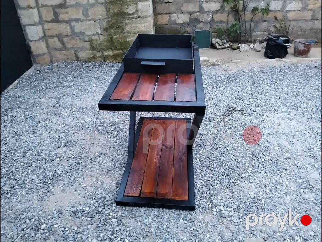 Metall-mangal və servis masası (Z-formalı dizayn) - Üst hissədə qalın — Mangal və aksesuarları, Bakı (7)