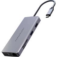 Powerology 11 in 1 Multi-Display Usb-c Hub & Laptop Stand 100W Grey — Bakı