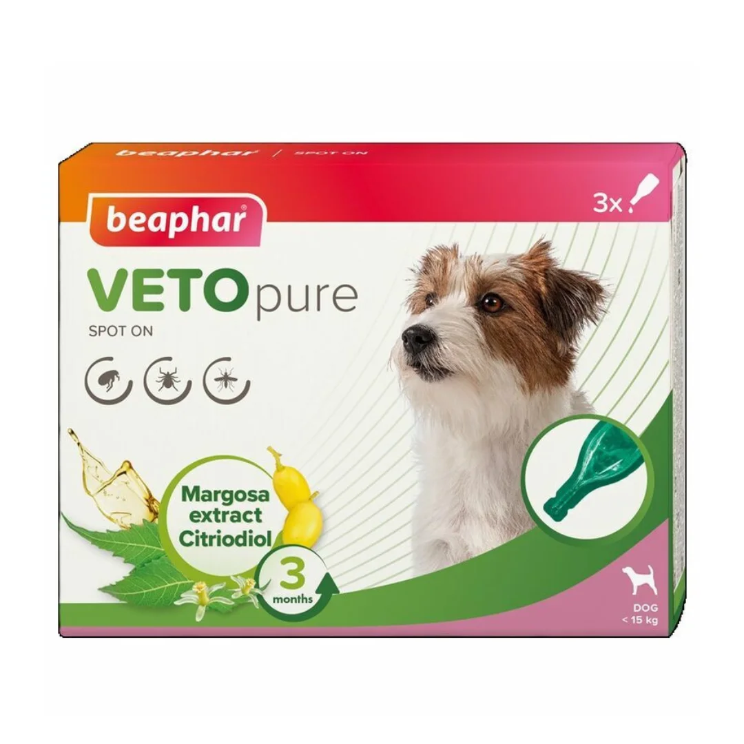 Kiçik cins itlər üçün parazitlərə qarşı Beaphar Veto Pure Bio-damcıları, 1 pipet — Bakı