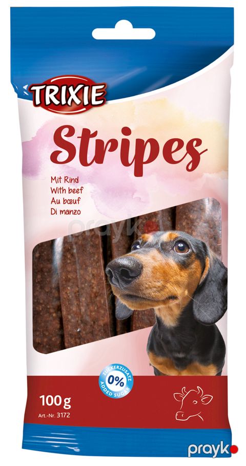 İtlər üçün məzə Trixie Stripes Liqht, mal əti ilə, 100 q — Bakı