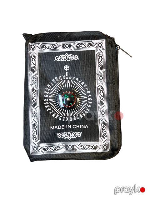 Namaz xalçası yol üçün kompaslı, neylon, qara, 80x50 sm — Bakı