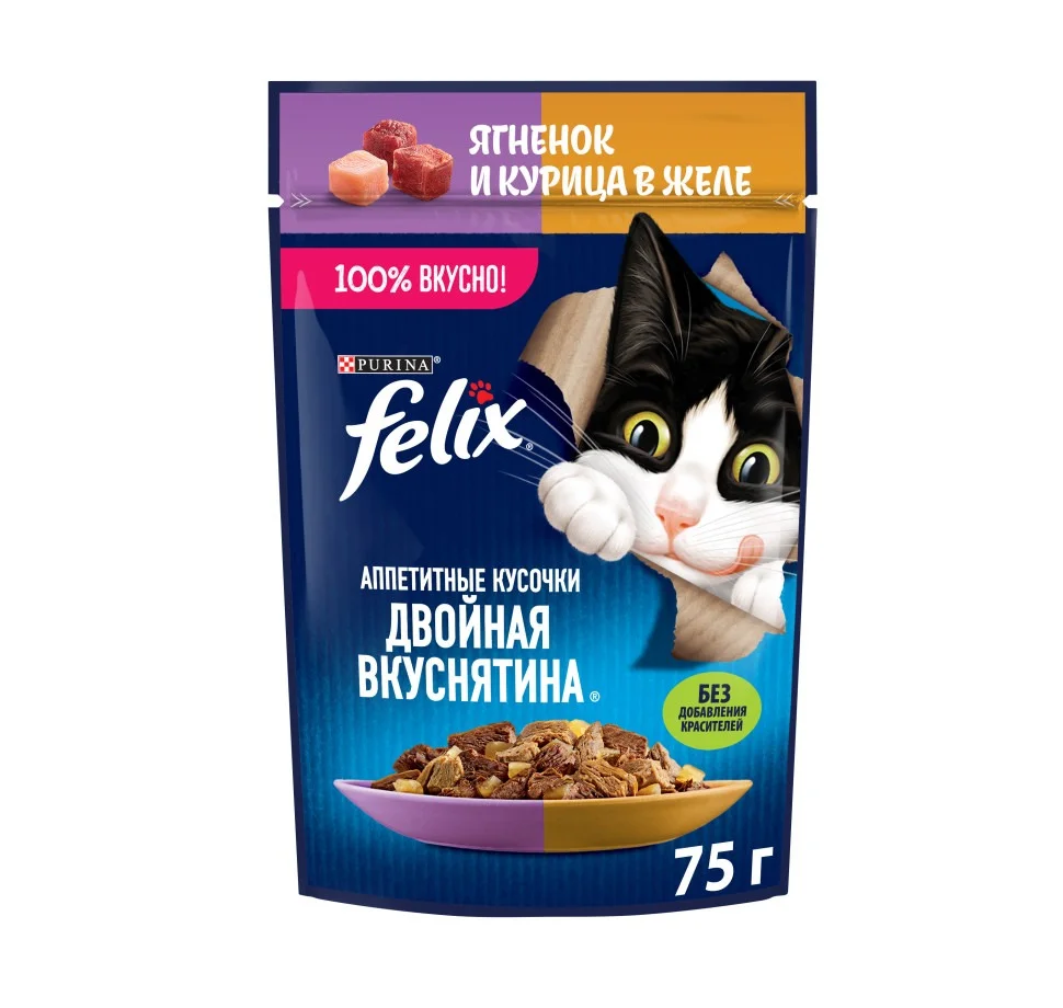 Jele içində Felix Ləzzətli Quzu və Toyuq, 75 q — Bakı