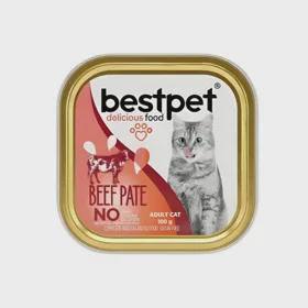 Bestpet wet food for cat’s with beef, pişiklər üçün mal əti ilə paştet, 100 q — Pişiklər