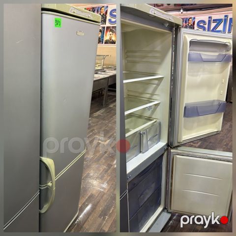 İki qapılı soyuducu - Gümüşü rəngdə korpus, ergonomik üfüqi — Digah