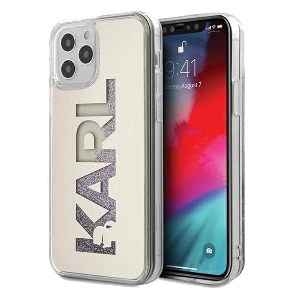 Karl Lagerfeld KLHCP12MKLMLGR iPhone 12/12 Pro 6.1 hardcase Mirror Liquid Glit Silver — Bytelecom.az