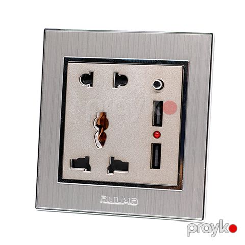 Aulmo boz 2 USB + 1 razetka + 1 multi razetka — Bakı