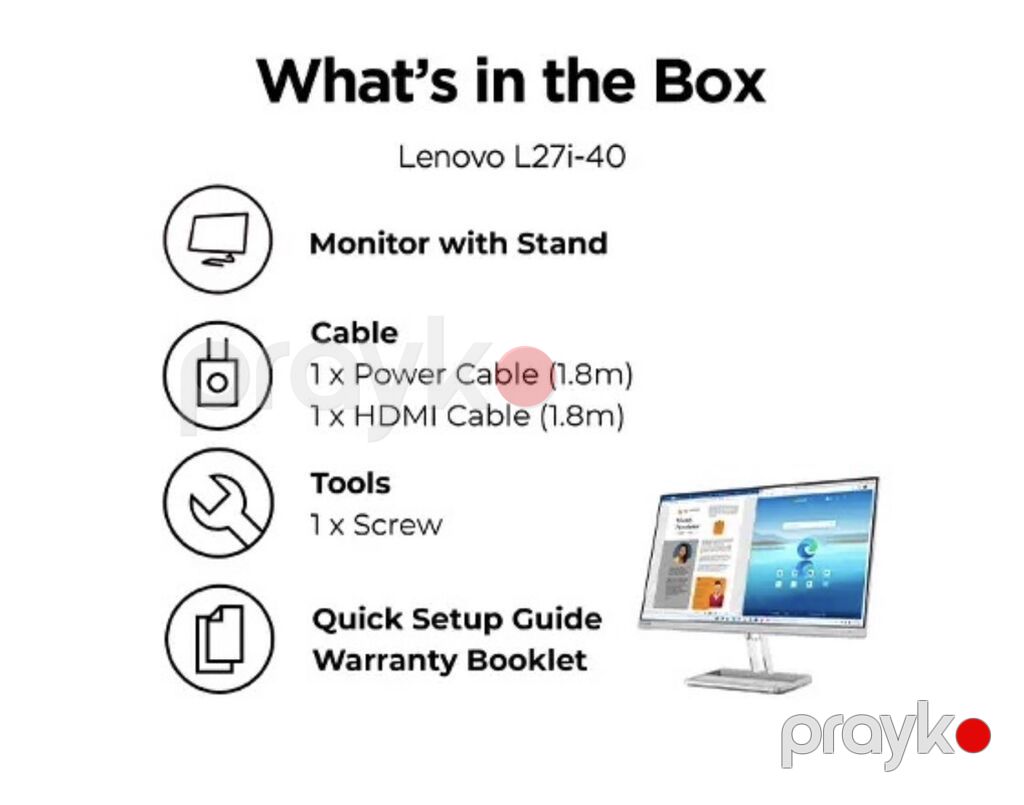 Lenovo L24i-40 Monitor Lenovo L24i-40 — gündəlik istifadə, iş, təhsil — Monitorlər, Bakı (2)