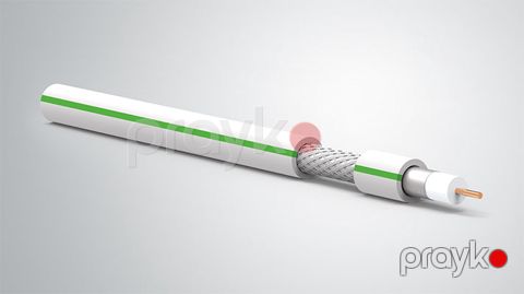 Hünka TV kabel RG6-U4 ccs+al qara/yaşıl