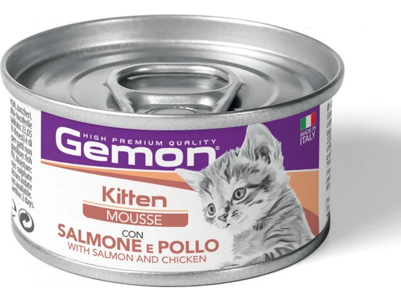 Gemon Kitten pişik balaları üçün yaş yem, qızılbalıq və toyuq ilə, 85 q — Zoo.az — Cats