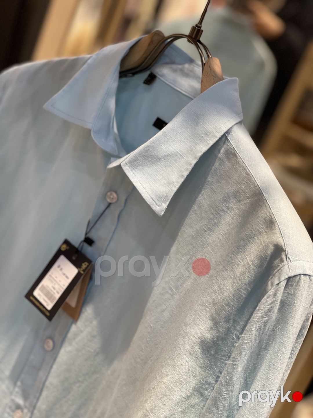 Uzunqol köynək kişilər üçün 89174153, açıq-yaşıl, kətan, ölçü L — Mallar, Bakı (4)
