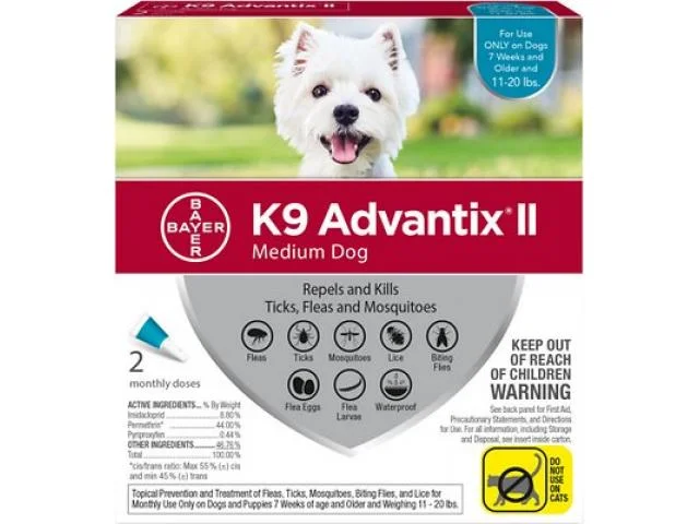 4 kq-dan 10 kq-a qədər çəkidə olan itlər üçün Advantix damcıları, 1 pipet tübik 1.0 ml — Zoo.az — Cats