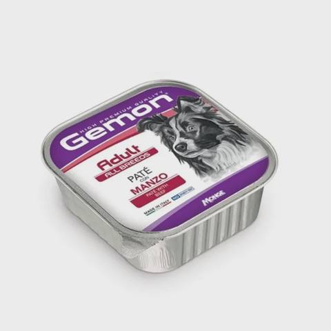 Gemon Adult Pate, yetkin itlər üçün mal əti ilə paştet, 150 q — Pet supplies