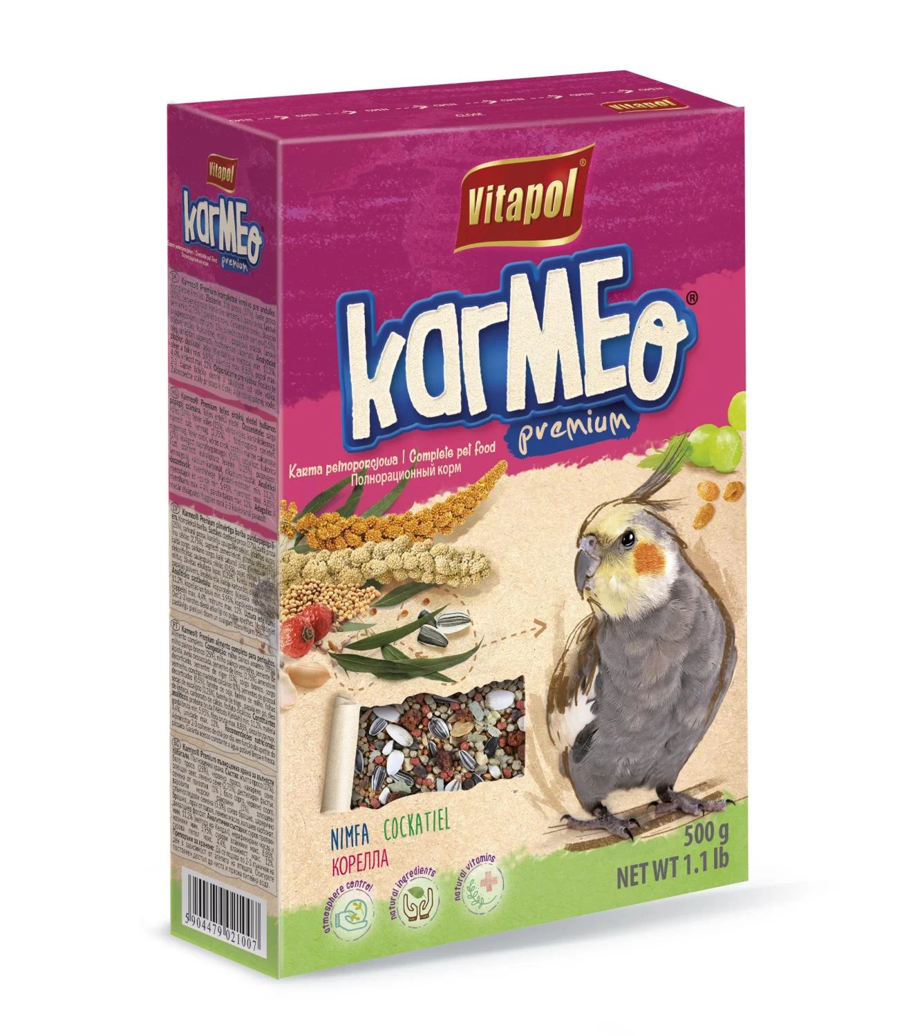 Vitapol Karmeo Nimfalar (kokatiellər) üçün Premium tam yem 500 q — Bakı