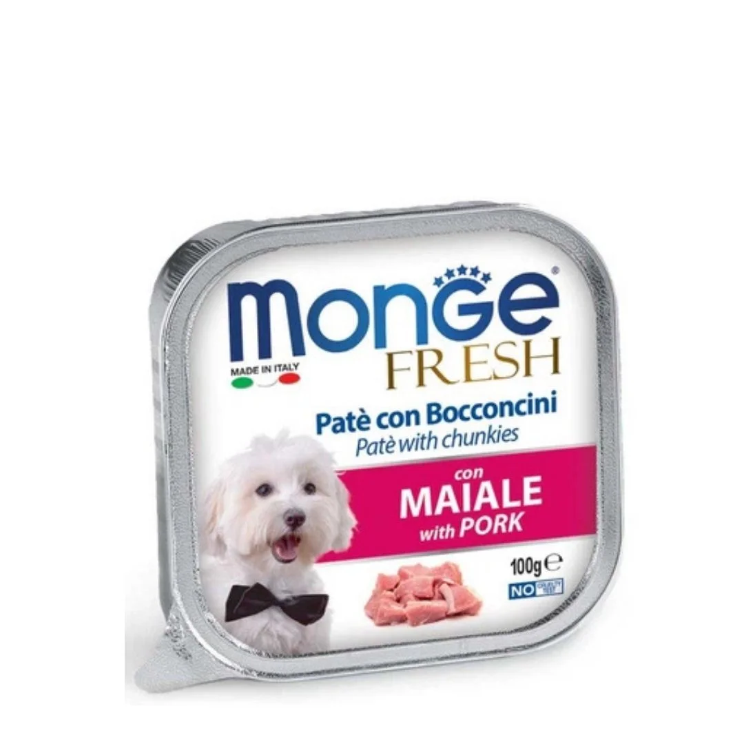 Monge Fresh donuz əti ilə zərif tikələr paştetdə itlər üçün, super premium keyfiyyətli 100 q — Bakı