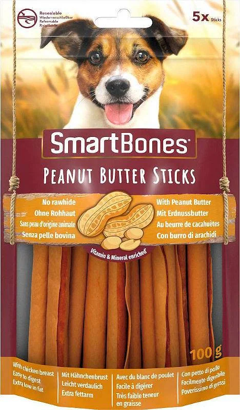Smart Bones Peanut Butter Sticks çubuqlar ilə toyuq döş əti və fıstıq 100 q 5 ədəd — Bakı