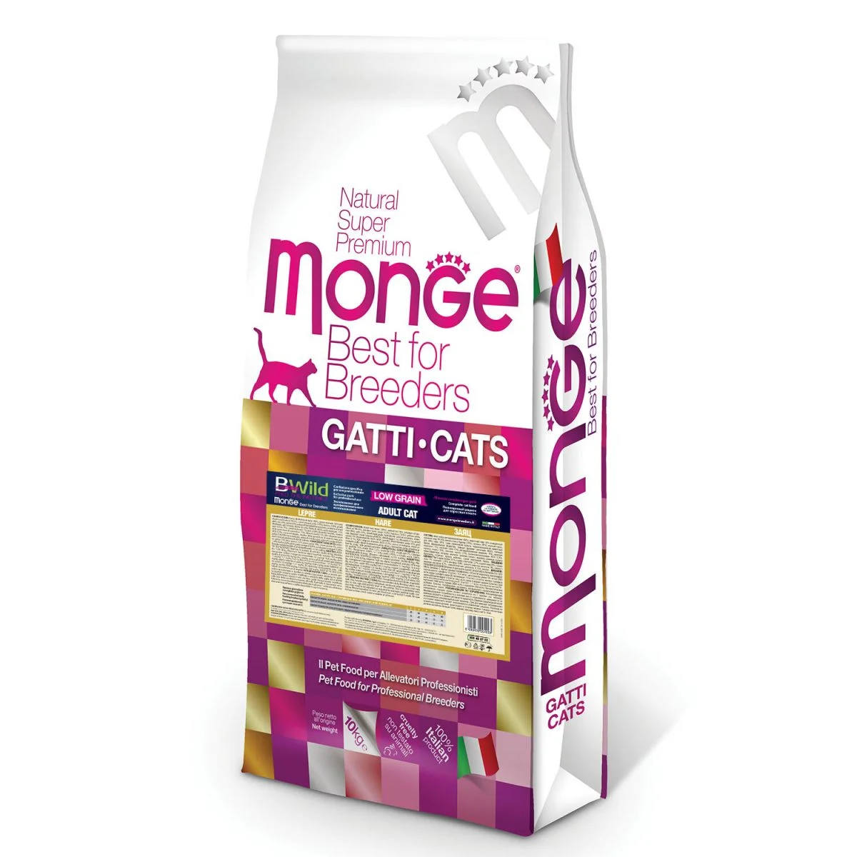 Monge Cat BWild PFB Low Grain, yetkin pişiklər üçün az taxıllı quru yem, dovşan əti ilə (bütöv kisə, 10 kq) — Bakı