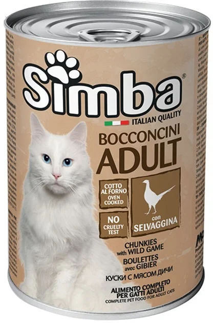 Simba Yetkin Pişik Çubuqları Vəhşi Ov Əti ilə Yaş Pişik Yemi, 415 q — Bakı