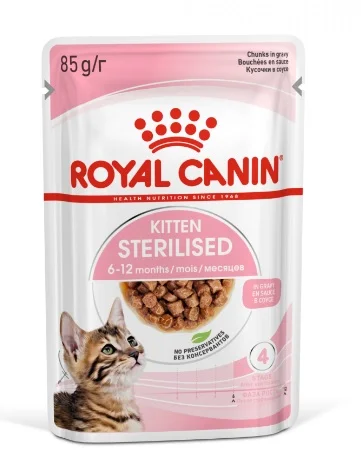 Royal Canin Kitten Sterilizasiya olunmuş pişik balaları üçün sterilizasiya olunmuş yaş yem 85 q — Bakı