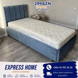 Yeni, Təknəfərlik çarpayı, Bazalı, Matras ilə, Siyirməsiz, Azərbaycan — Express Home — Beds