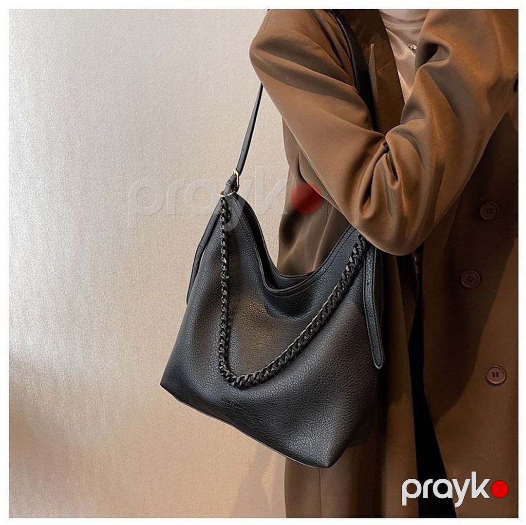 Qadın çiyin çantası TCS_2503, qara, eko dəri, 30x30x12 sm - TCS_2503_qara — Mallar, Bakı (3)